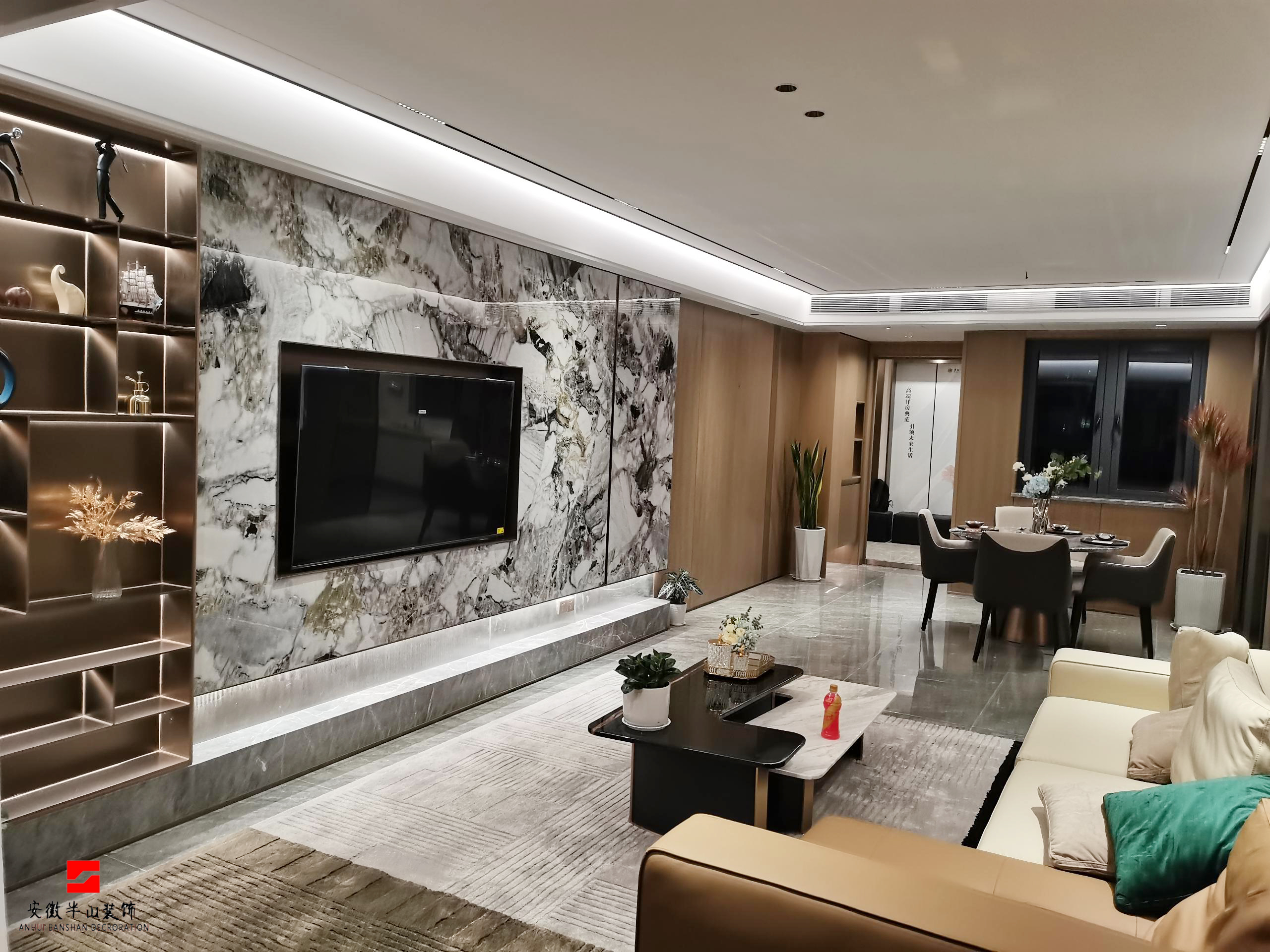 淮北.华松.蘭墅香汐B户型轻奢风样板间装饰工程(图6)