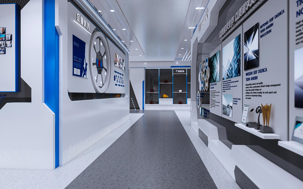 泾县皖南电机500平方科技风展厅装修设计(图5)