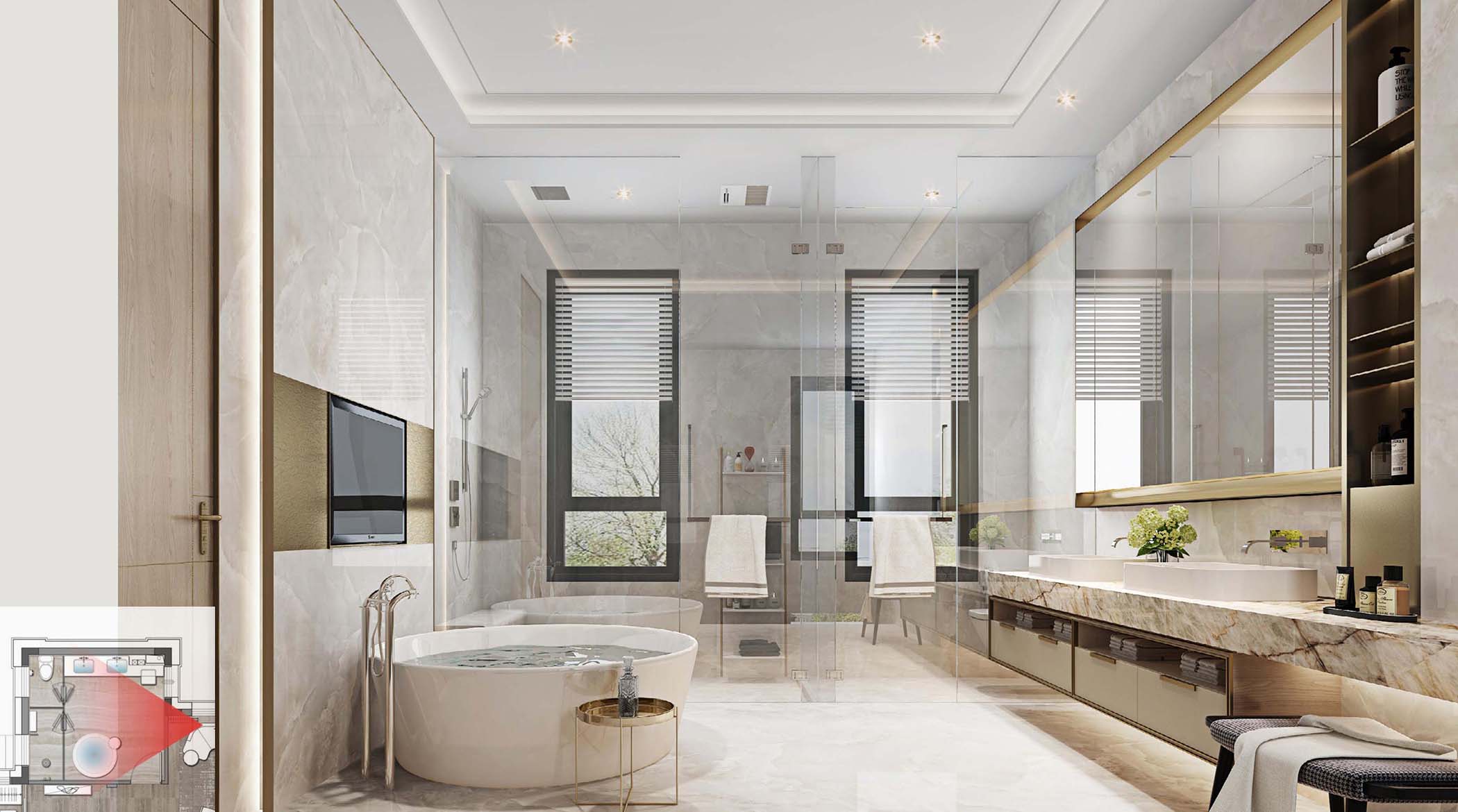 太平.某山庄A户型新中式样板间装饰装修工程(图5)