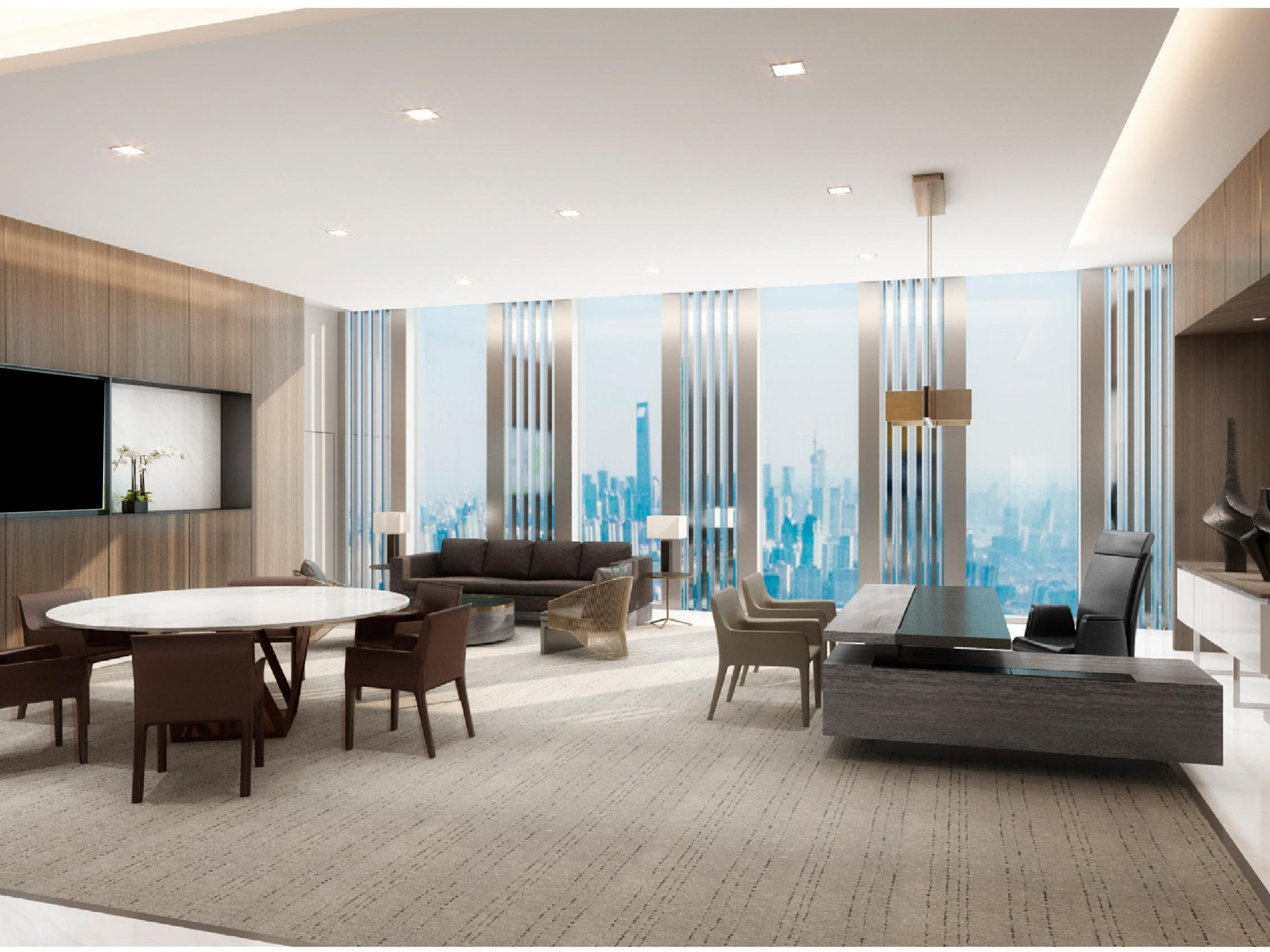 淮北银行3000平方现代简约风办公楼装修项目(图3)