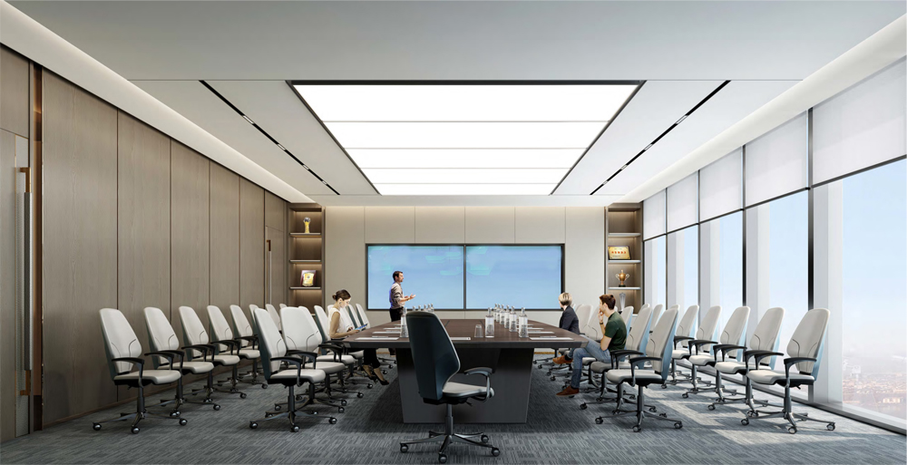 宣城泾县皖新机电总部会议室、接待室装修案例(图2) 宣城泾县皖新机电总部会议室、接待室装修案例(图2)