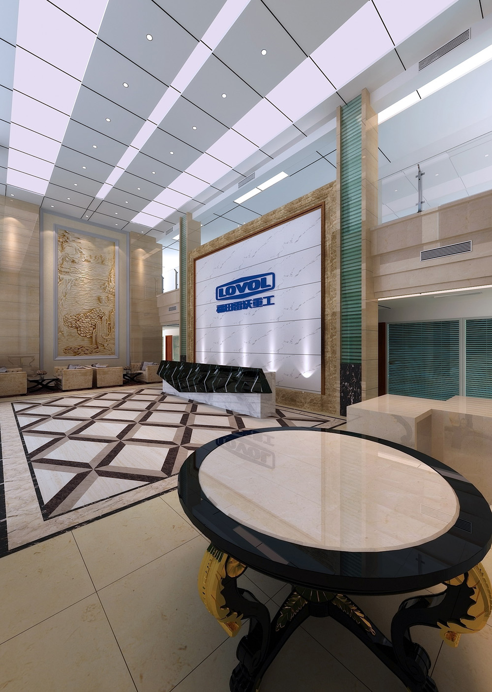 雷沃机械设备B区3000平方现代简约风办公楼装修(图2)