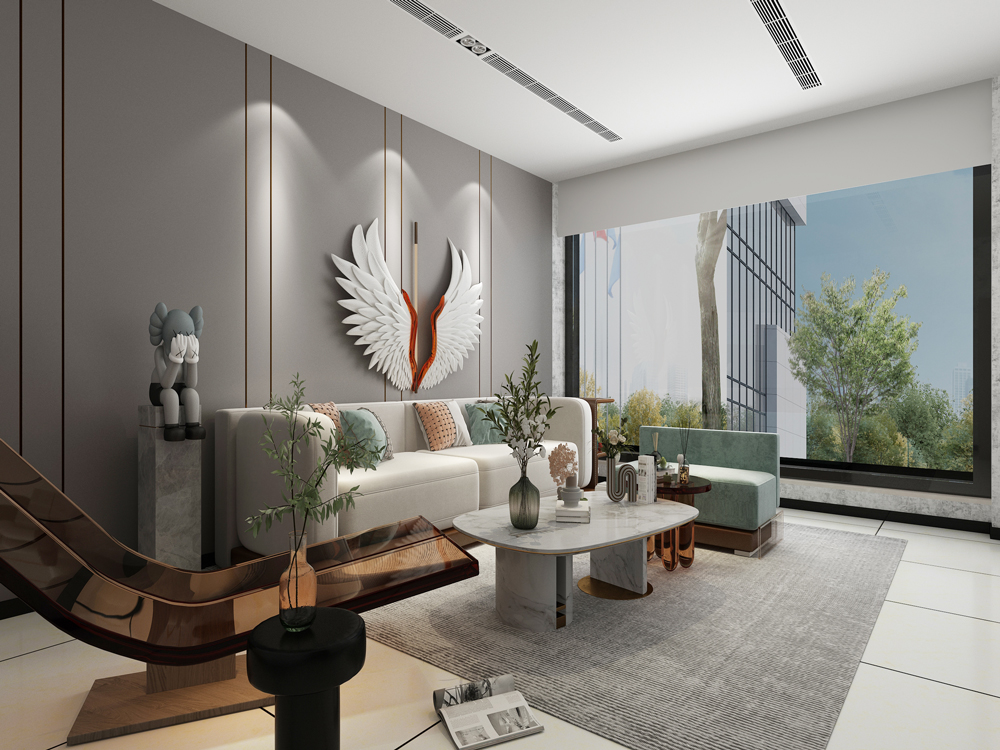 淮北华松皖溪佳苑现代简约风格售楼部装修设计改造(图8)