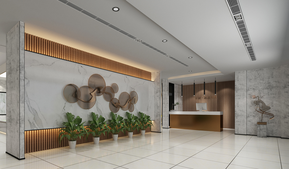 淮北华松皖溪佳苑现代简约风格售楼部装修设计改造(图2)
