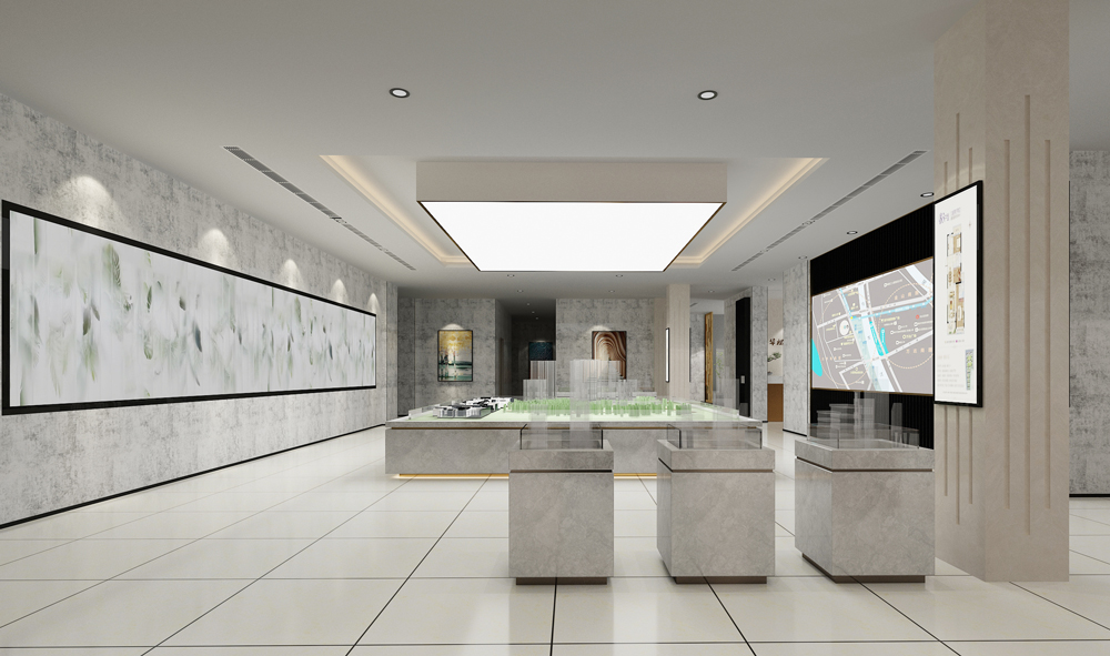 淮北华松皖溪佳苑现代简约风格售楼部装修设计改造(图6)