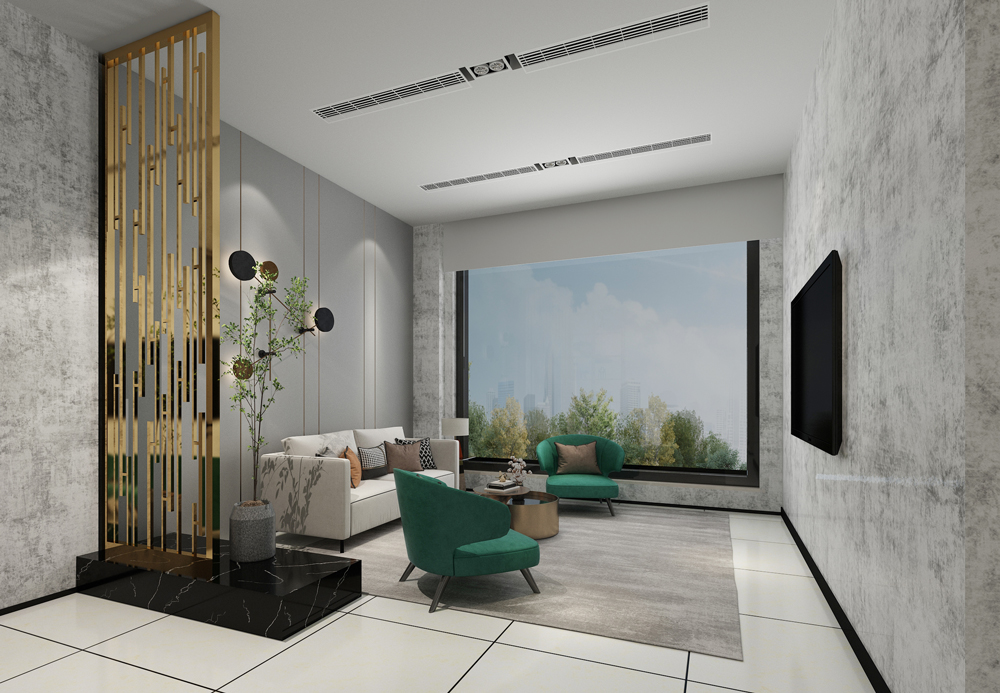 淮北华松皖溪佳苑现代简约风格售楼部装修设计改造(图7)