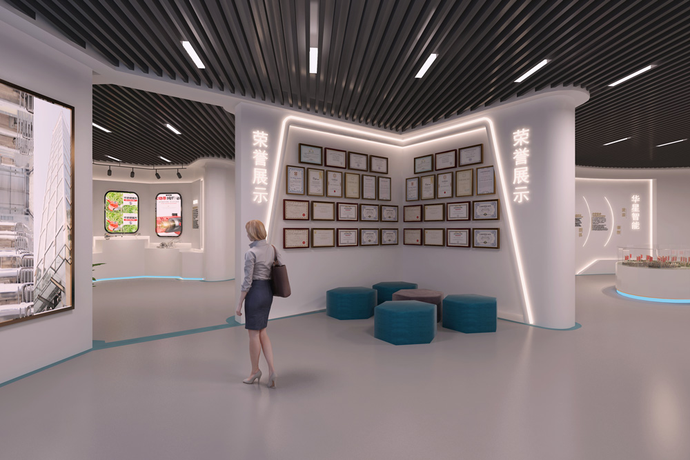 华新智能停车设备-现代简约展厅装修设计(图11)